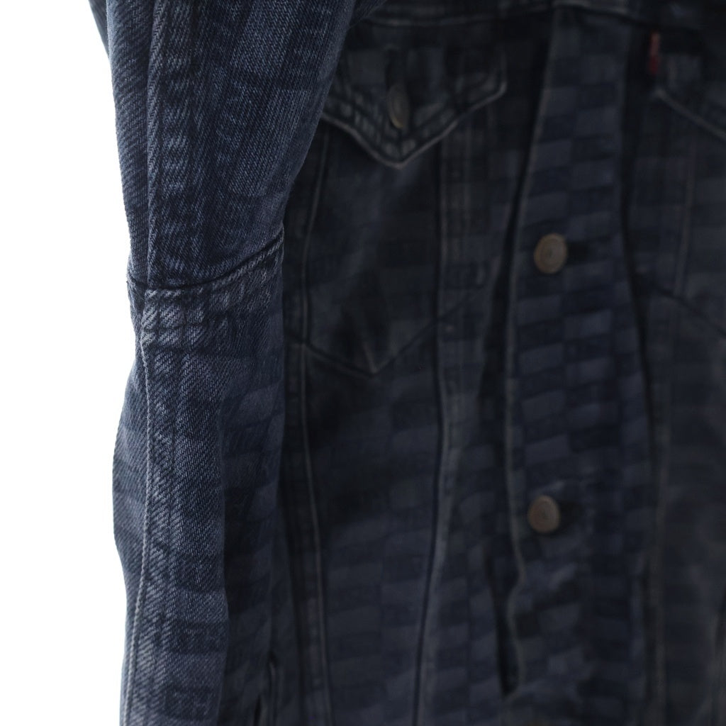KITH(キス) ×Levi's Damn Straight AOP Trucker Jacket リーバイス ダムストレート デニム トラックジャケット PC9-74970-0000 ネイビー