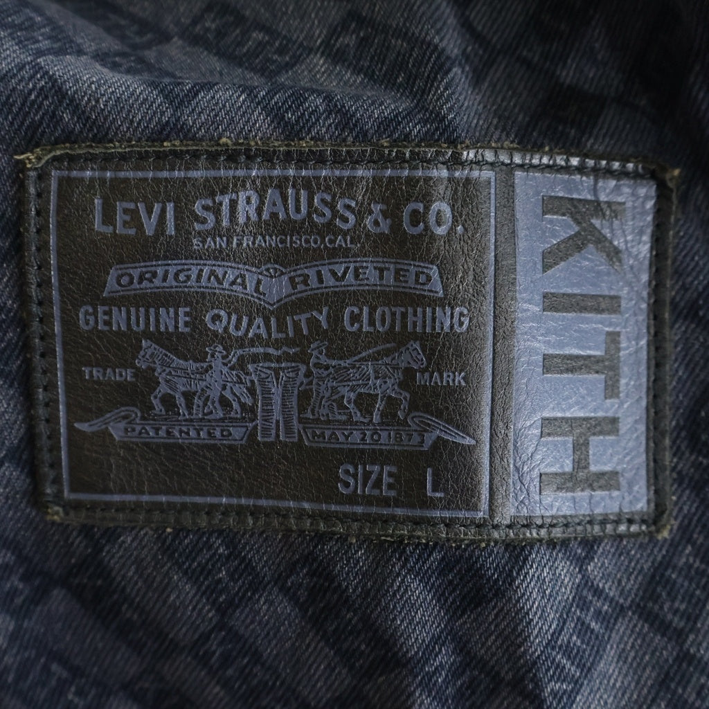 KITH(キス) ×Levi's Damn Straight AOP Trucker Jacket リーバイス ダムストレート デニム トラックジャケット PC9-74970-0000 ネイビー