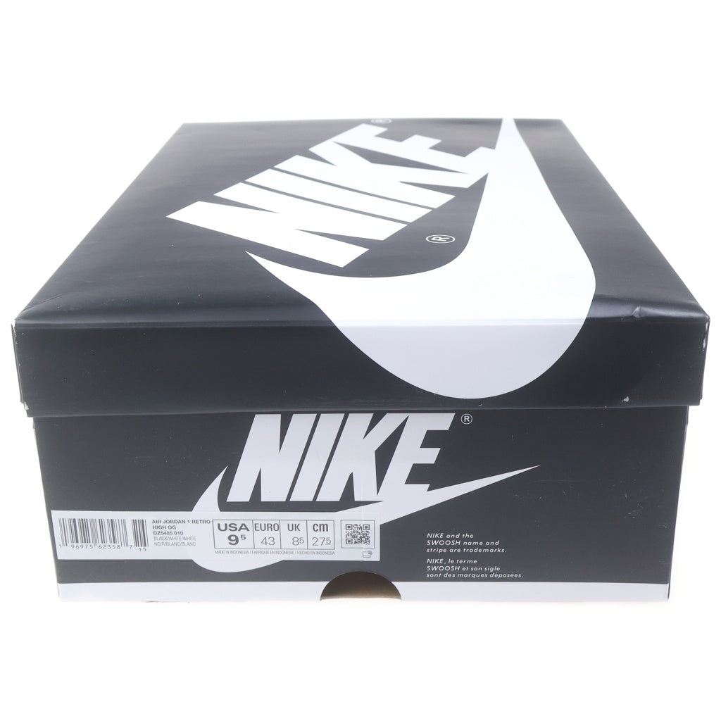 NIKE(ナイキ) AIR JORDAN 1 RETRO HIGH OG DZ5485-010 エアジョーダン1 レトロ ハイカットスニーカー US9.5/27.5cm ブラック/ホワイト