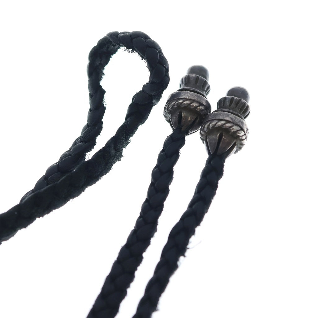 CHROME HEARTS(クロムハーツ) LEATHER BRAID レザーブレード ボロチップ ブラック/シルバー