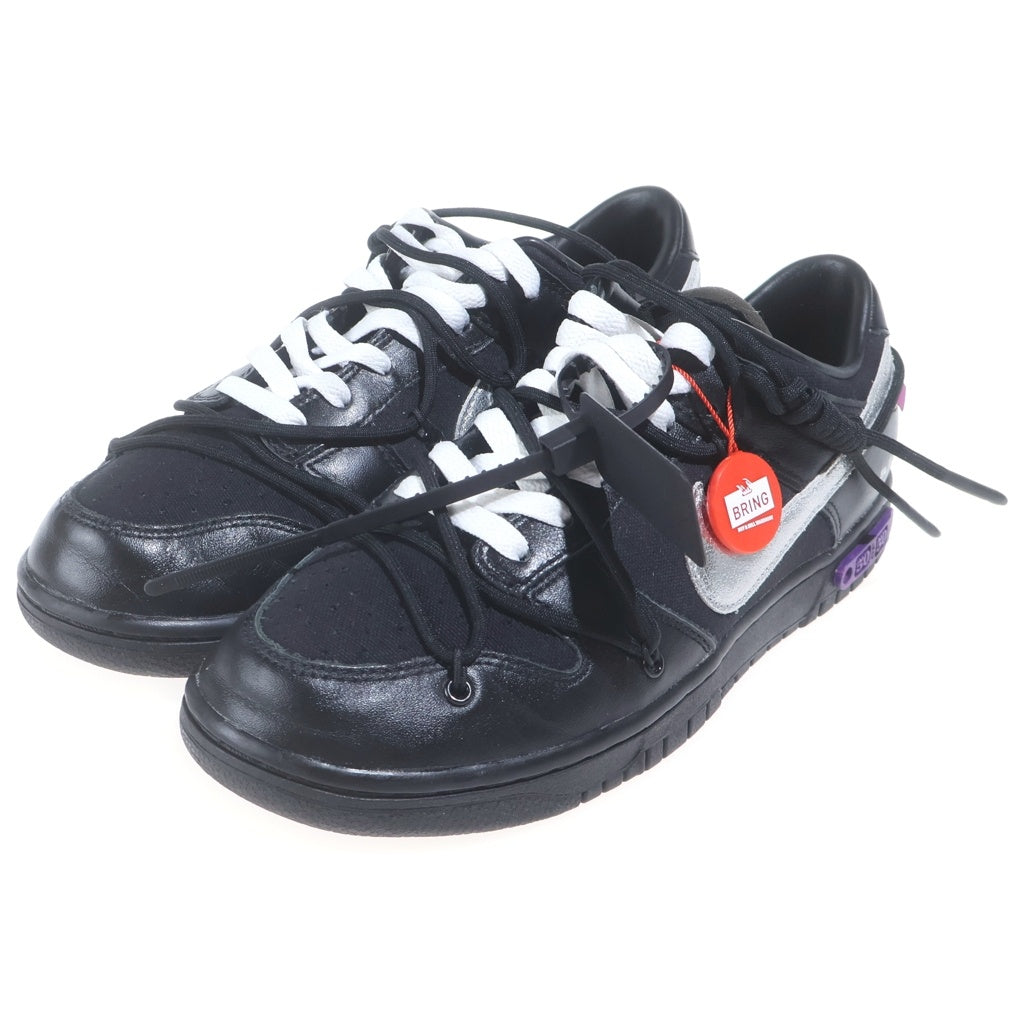 NIKE(ナイキ) ×OFF-WHITE DUNK LOW 1 of 50 Black DM1602-001 50×オフホワイト ダンク ローカットスニーカー ロット50 ブラック US9/27.0cm