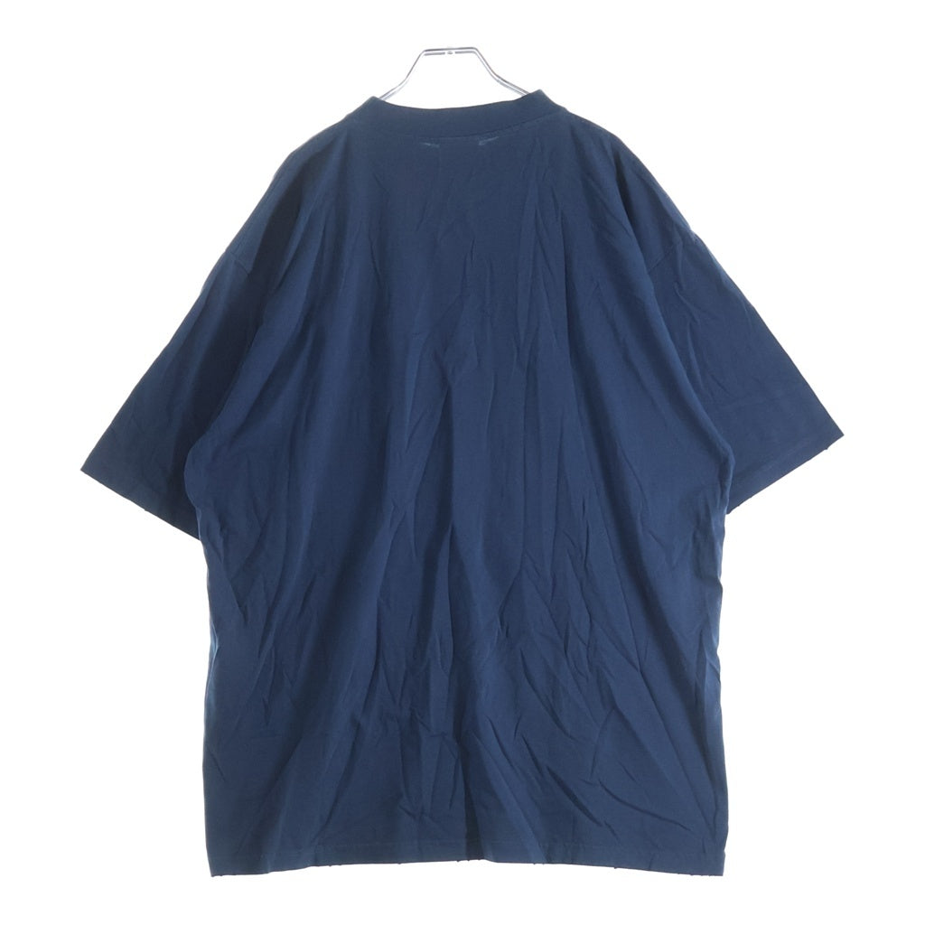 BALENCIAGA(バレンシアガ) LAUREL CLASSIC MEDIUM FIT T-SHIRT ローレルクラシック ロゴ刺繍 半袖Tシャツカットソー 764235 ブルー