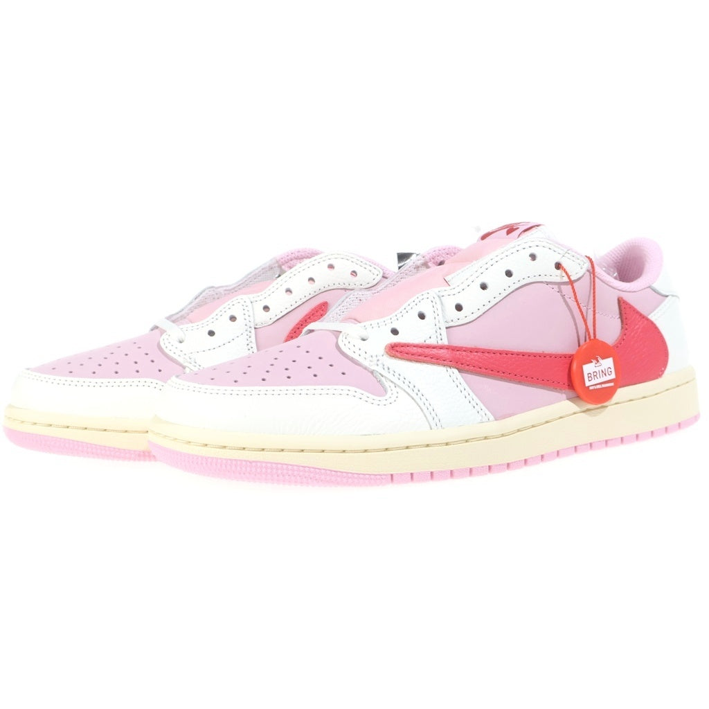 NIKE(ナイキ) ×TRAVIS SCOTT AIR JORDAN 1 LOW OG TROPICAL PINK トラヴィススコット エアジョーダン1 トロピカルピンク ローカットスニーカー US8.5/26.5cm ピンク/ホワイト