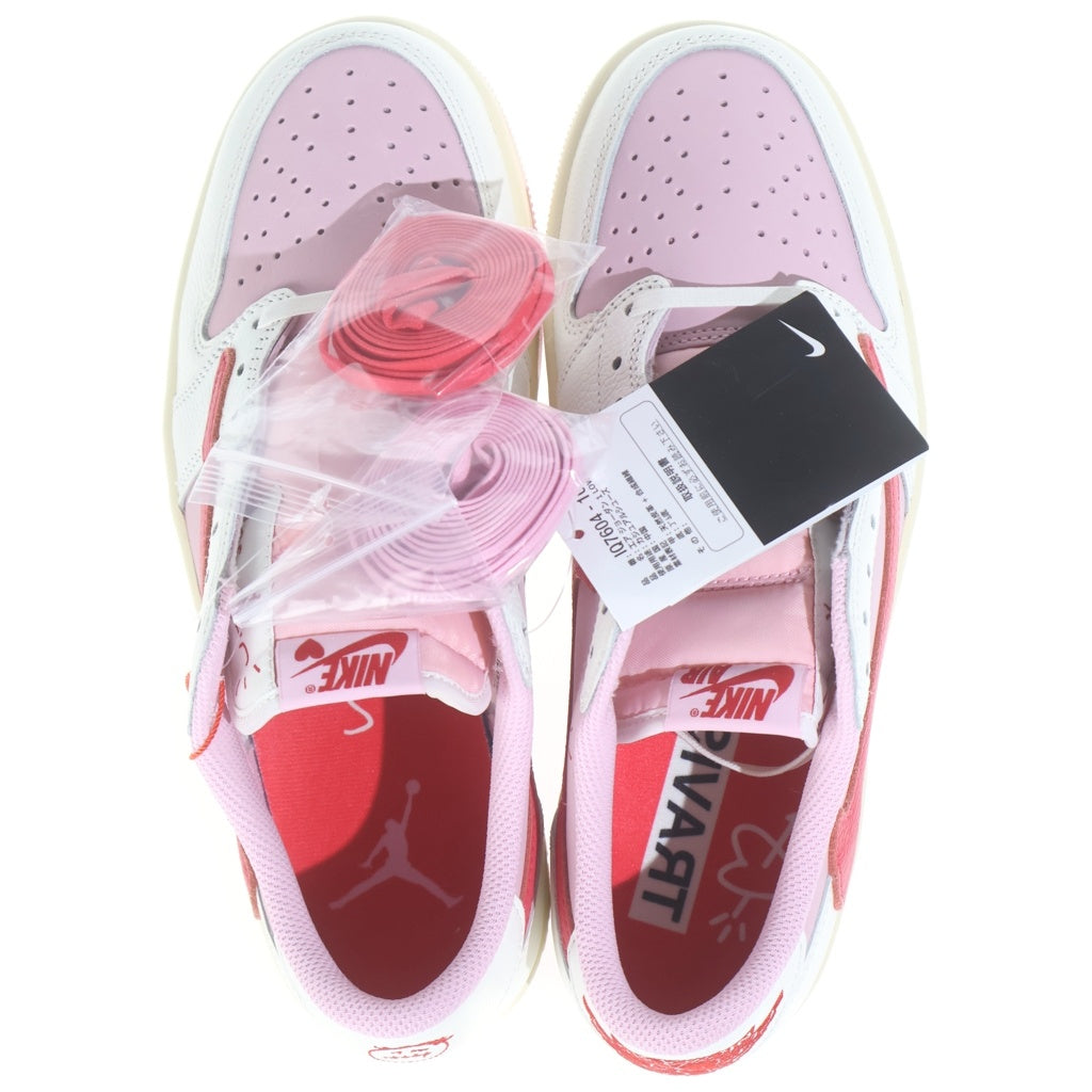 NIKE(ナイキ) ×TRAVIS SCOTT AIR JORDAN 1 LOW OG TROPICAL PINK トラヴィススコット エアジョーダン1 トロピカルピンク ローカットスニーカー US8.5/26.5cm ピンク/ホワイト