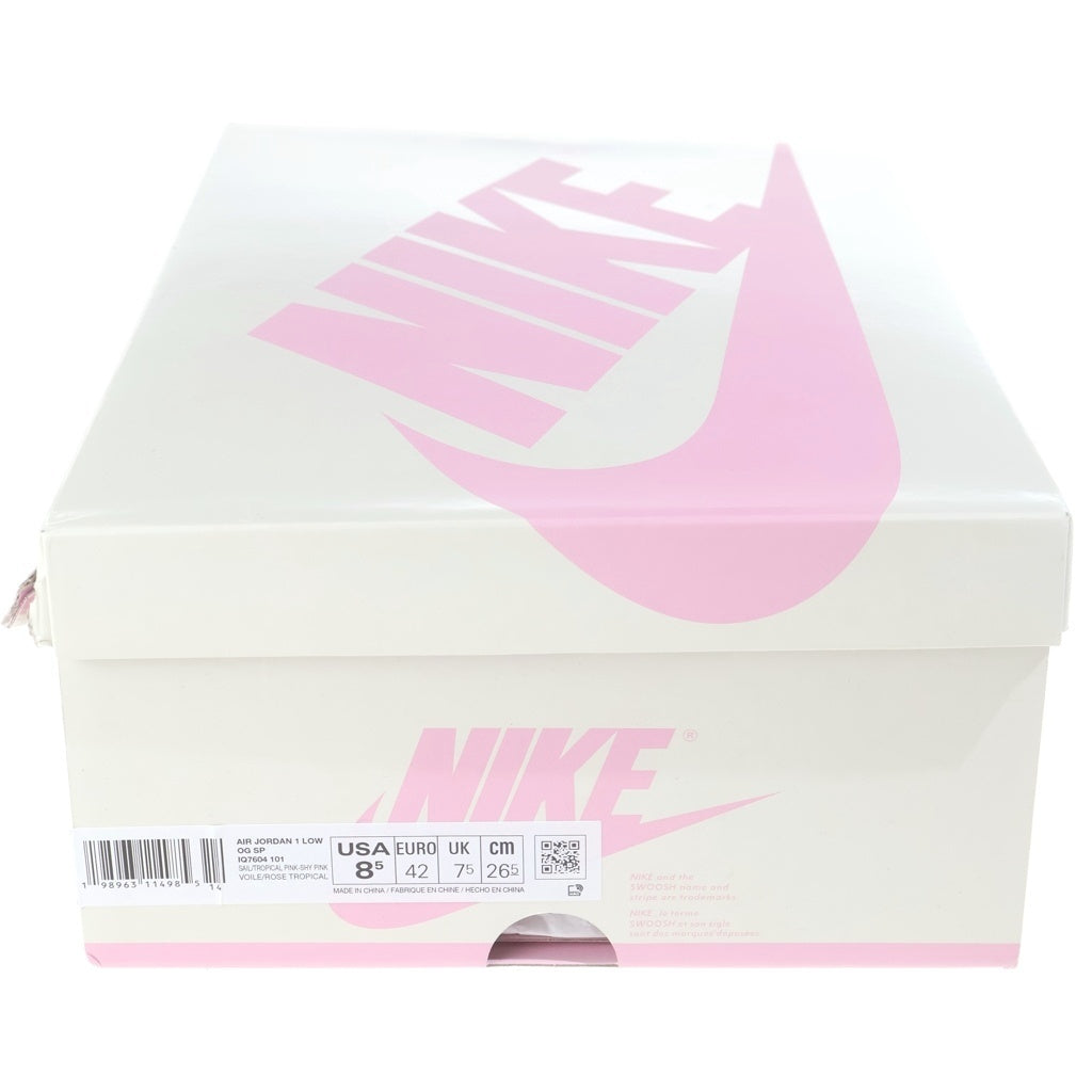 NIKE(ナイキ) ×TRAVIS SCOTT AIR JORDAN 1 LOW OG TROPICAL PINK トラヴィススコット エアジョーダン1 トロピカルピンク ローカットスニーカー US8.5/26.5cm ピンク/ホワイト