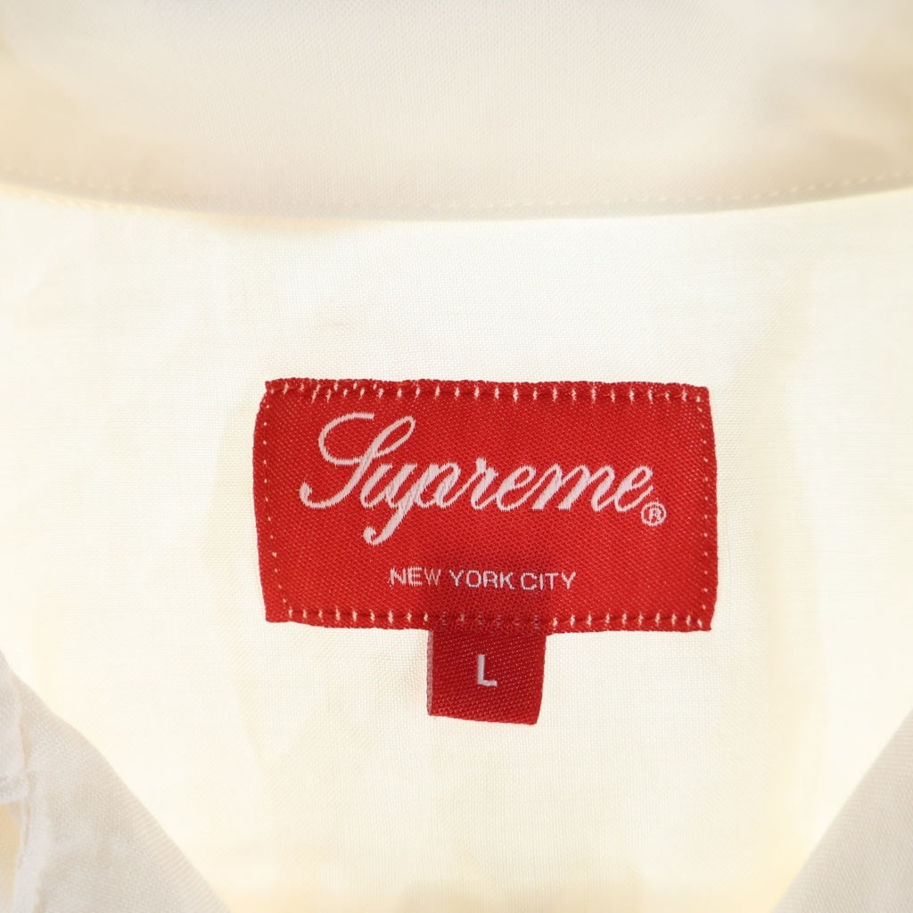 SUPREME(シュプリーム) 19AW Rita Ackermann Rayon Shirt リタ アッカーマン 半袖シャツ ホワイト/レッド