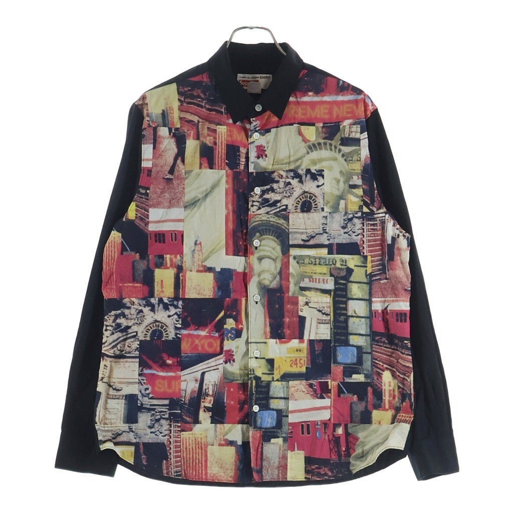 SUPREME(シュプリーム) 18AW ×Comme des Garcons SHIRT Patchwork Button Up Shirt コムデギャルソン 長袖シャツ ブラック