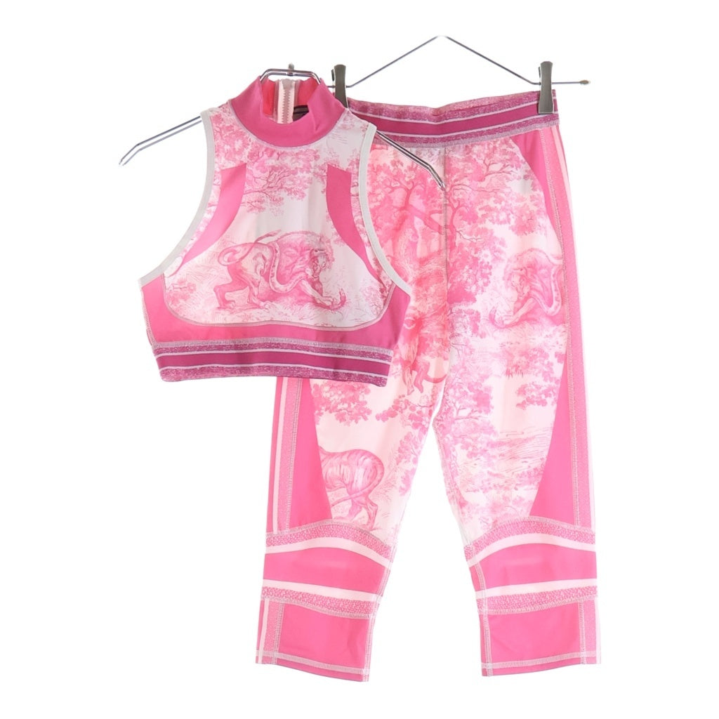 Christian Dior(クリスチャンディオール) Toile de Jouy トワルドジュイ スポーツブラ クロップドレギンス テクニカル総柄ジャージ レディース 213T05A4078 ピンク