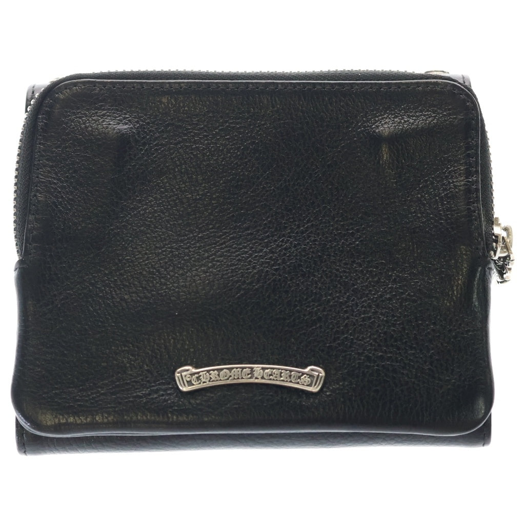 CHROME HEARTS(クロムハーツ) BIG SPOON ビッグスプーン クロスボタン レザー財布 ウォレット ブラック