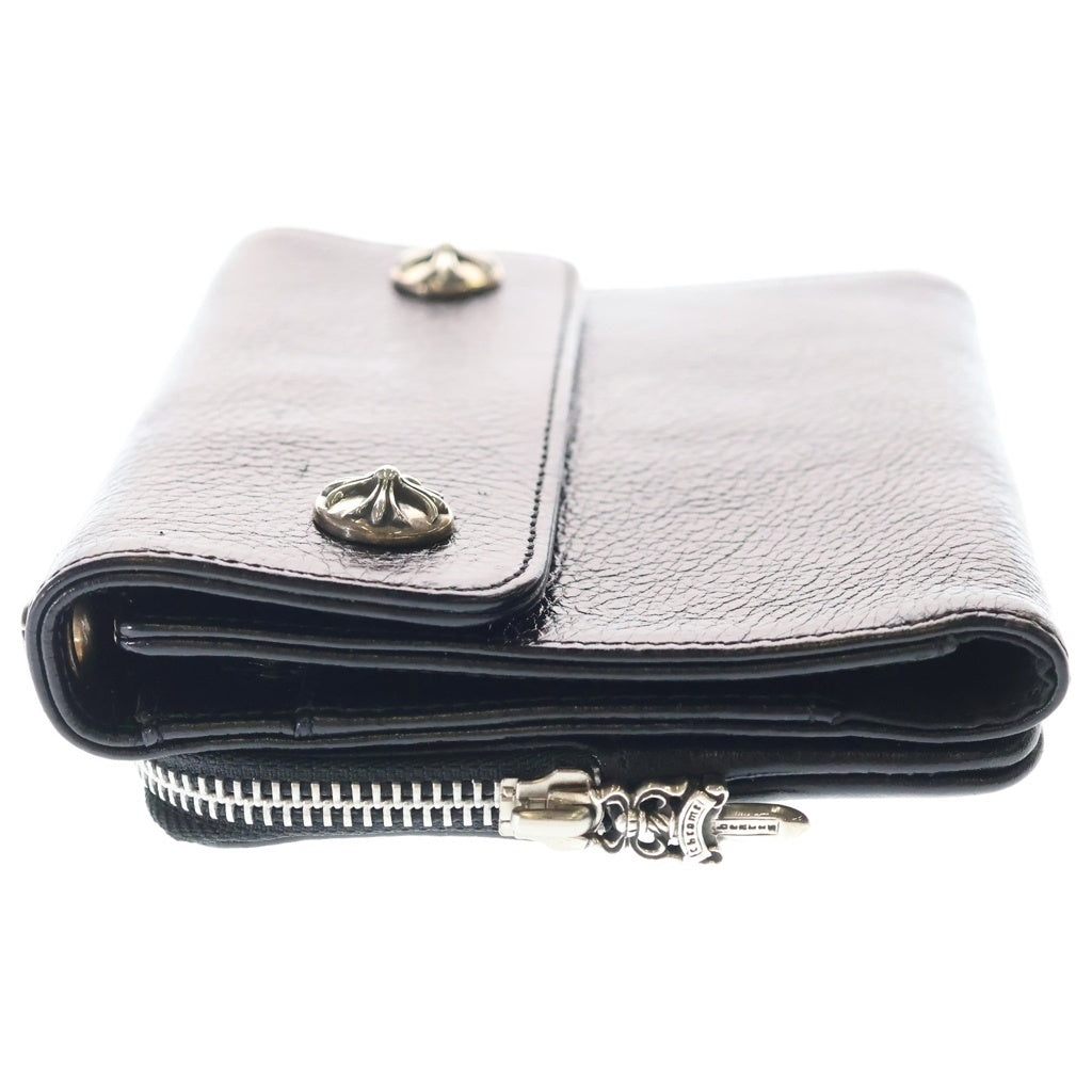 CHROME HEARTS(クロムハーツ) BIG SPOON ビッグスプーン クロスボタン レザー財布 ウォレット ブラック