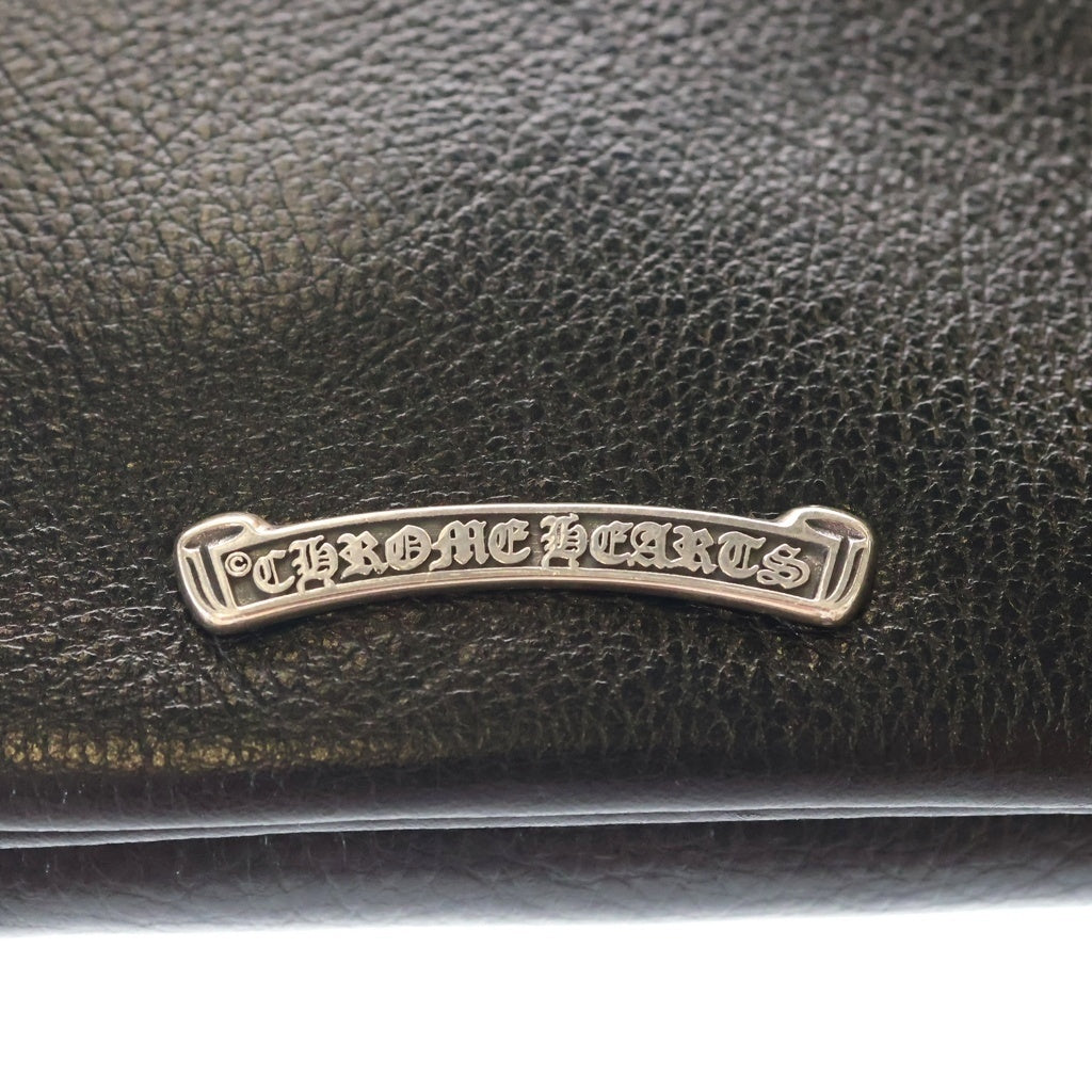 CHROME HEARTS(クロムハーツ) BIG SPOON ビッグスプーン クロスボタン レザー財布 ウォレット ブラック