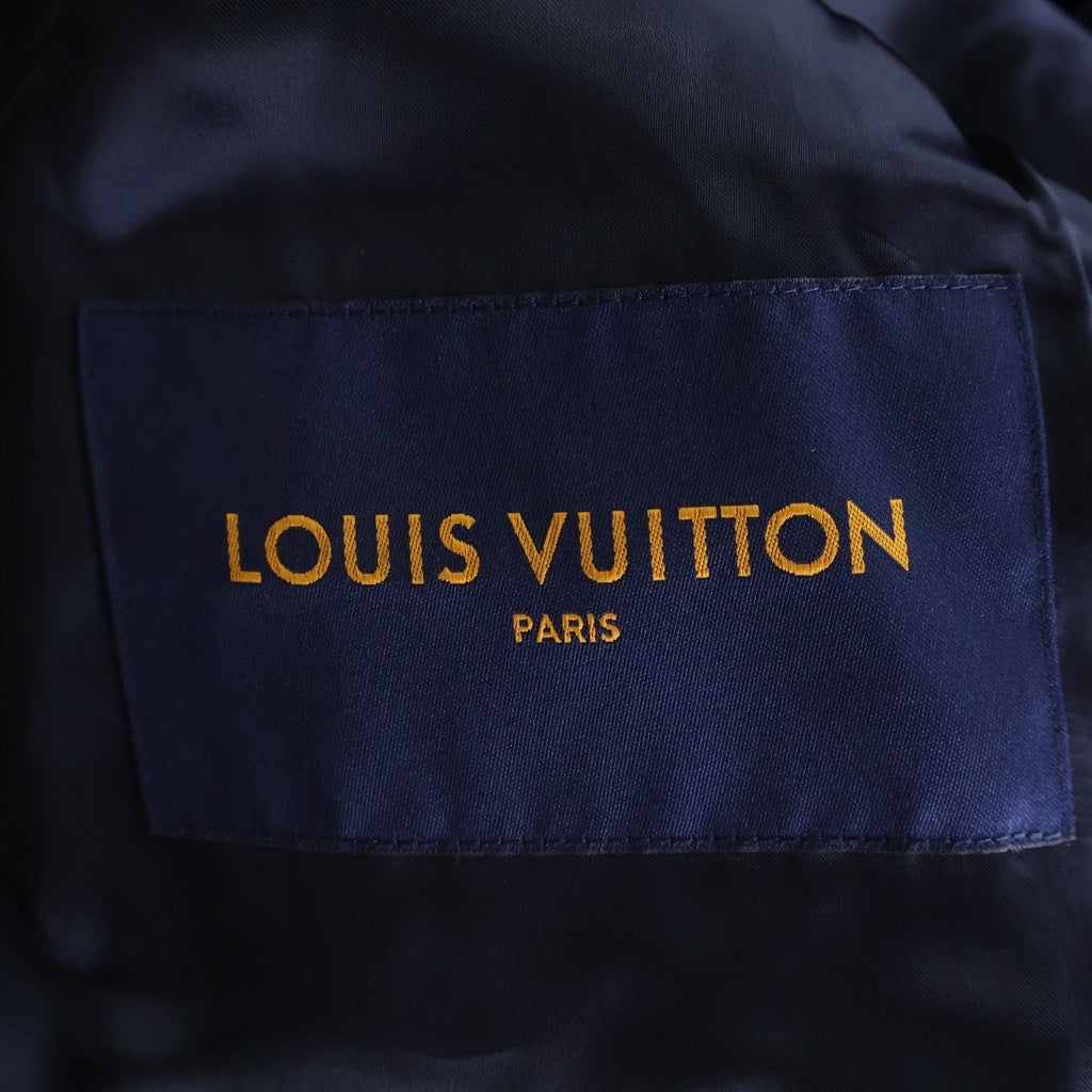 LOUIS VUITTON(ルイヴィトン) 24AW 袖レザー切替 ブルゾン ヴァーシティジャケット RM242MM BQV HRL12E ネイビー/ホワイト