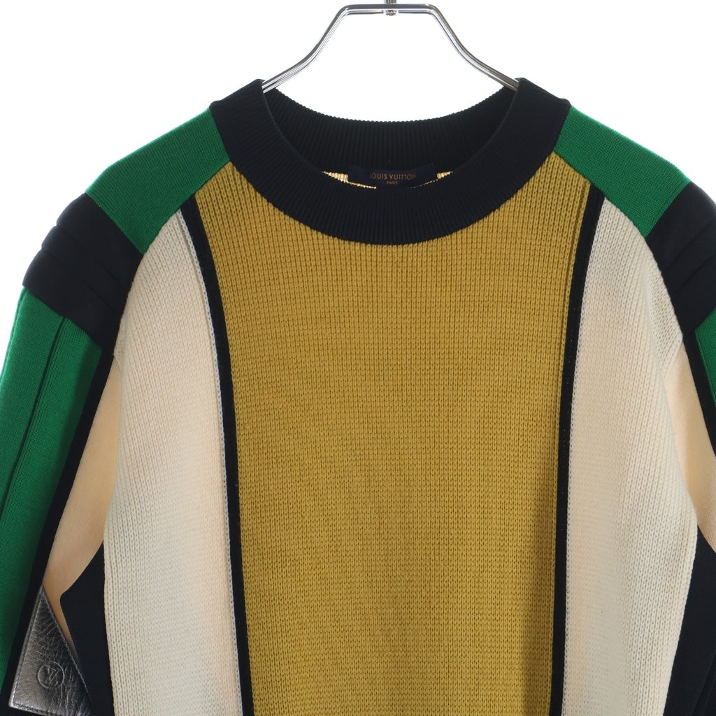 LOUIS VUITTON(ルイヴィトン) 19AW レザーパッチ ニット ワンピース FHKD98RZE マルチ レディース