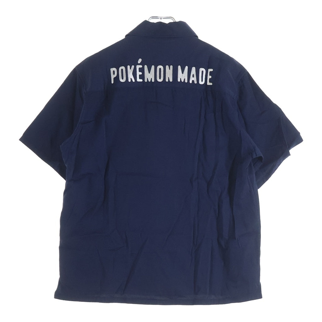 HUMAN MADE(ヒューマンメイド) POKEMON MADE ALOHA SHIRT コイキング フロント刺繍半袖アロハシャツ ネイビー XX31SH001