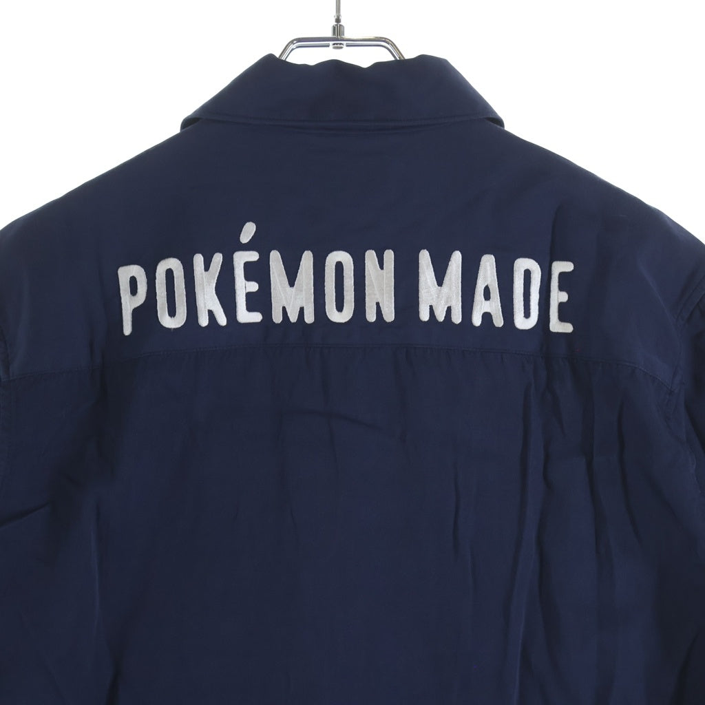 HUMAN MADE(ヒューマンメイド) POKEMON MADE ALOHA SHIRT コイキング フロント刺繍半袖アロハシャツ ネイビー XX31SH001