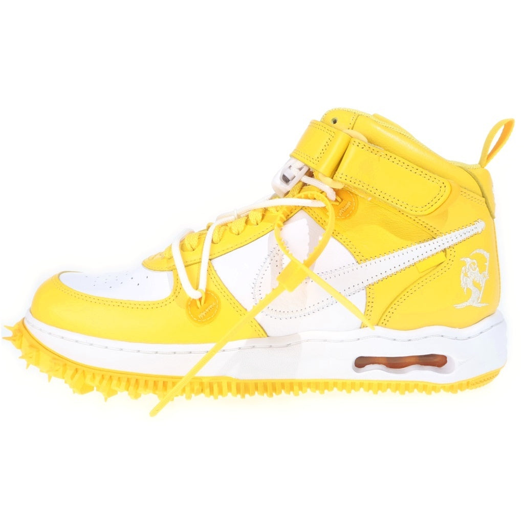 NIKE(ナイキ) ×OFF-WHITE AIR FORCE 1 MID SP LTHR DR0500-101 オフホワイト エア フォース ミッドカットスニーカー US11/29.0cm ホワイト/イエロー