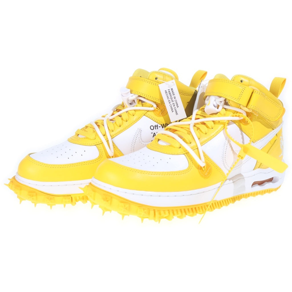NIKE(ナイキ) ×OFF-WHITE AIR FORCE 1 MID SP LTHR DR0500-101 オフホワイト エア フォース ミッドカットスニーカー US11/29.0cm ホワイト/イエロー