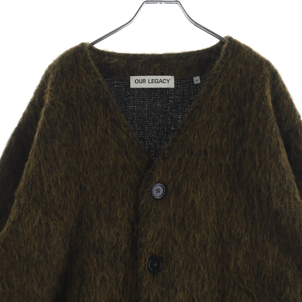 OUR LEGACY(アワーレガシー) CARDIGAN OLIVE MELANGE MOHAIR アルパカ混 モヘアニットカーディガン M4213CRM オリーブ