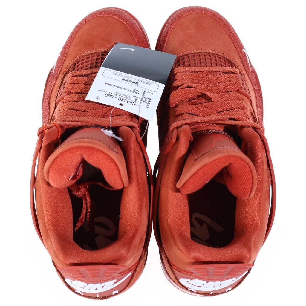 NIKE(ナイキ) ×NIGEL SYLVESTER AIR JORDAN 4 HF4340-800 エアジョーダン4 ブリックバイブリック ハイカットスニーカー US8/26.0cm レッド