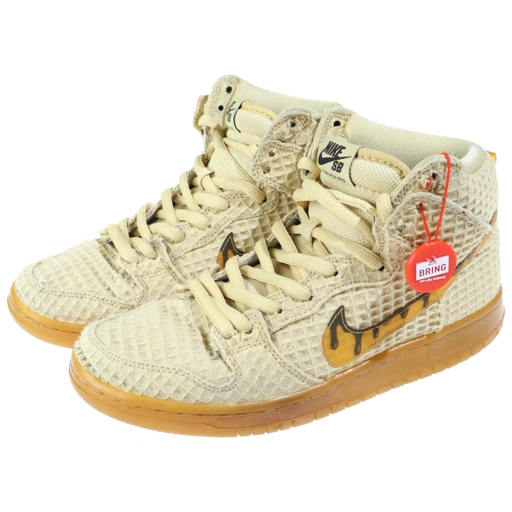 NIKE SB(ナイキエスビー) 【観賞用2015年製】DUNK HIGH PREMIUM WAFFLES ダンク ワッフル ハイカットスニーカー US9/27.0cm ベージュ 313171-722