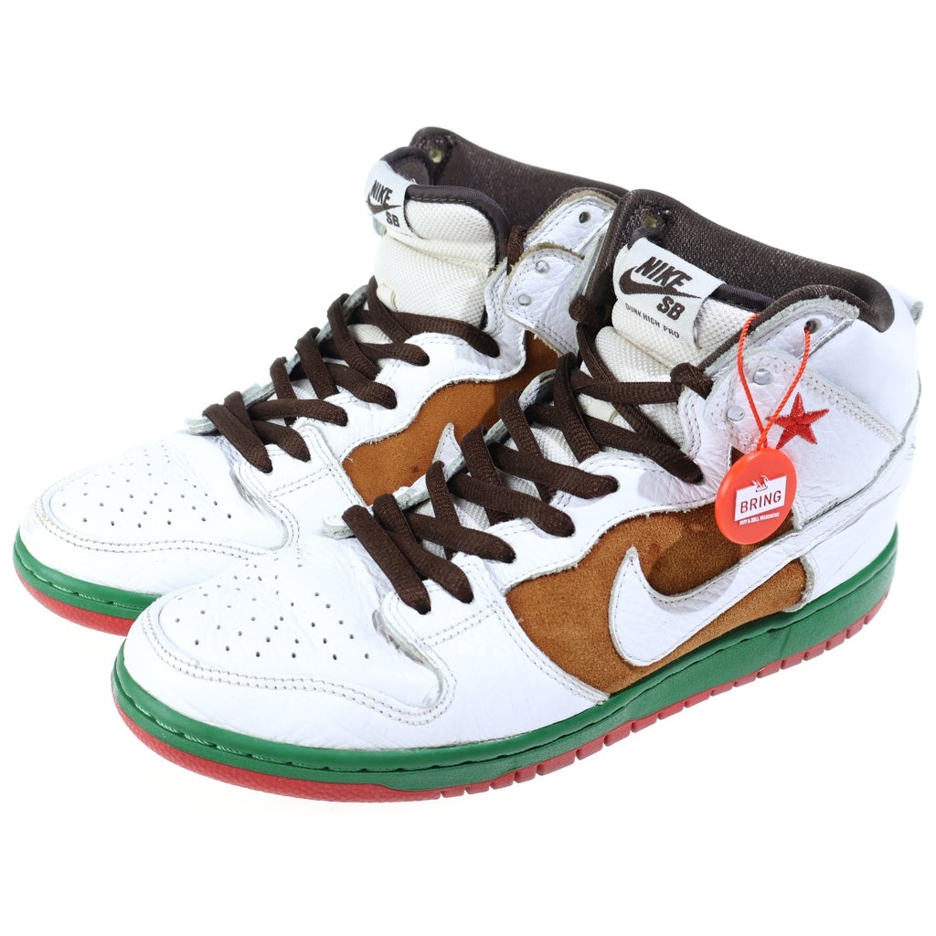 NIKE SB(ナイキエスビー) 【観賞用2014年製】DUNK HIGH PREMIUM CALIFORNIA エスビーダンク プレミアム カリフォルニア ハイカットスニーカー US9.5/27.5cm ホワイト/ブラウン 313171-201