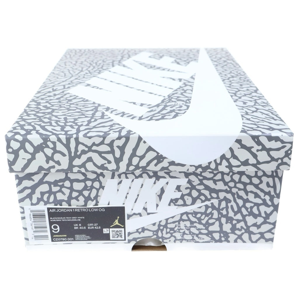 NIKE(ナイキ) AIR JORDAN 1 RETRO LOW OG BLACK CEMENT エアジョーダン レトロ ブラックセメント ローカットスニーカー US9/27.0cm グレー/ブラック CZ0790-001