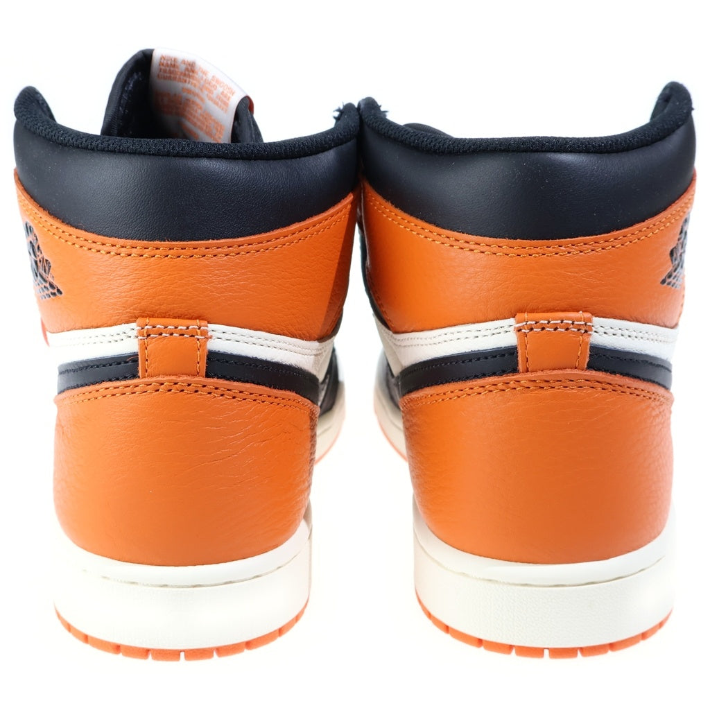 NIKE(ナイキ) AIR JORDAN RETRO HIGH OG エアジョーダン 1 シャッタードバックボード ハイカットスニーカー US9/27.0cm オレンジ/ブラック/ホワイト DZ5485-008
