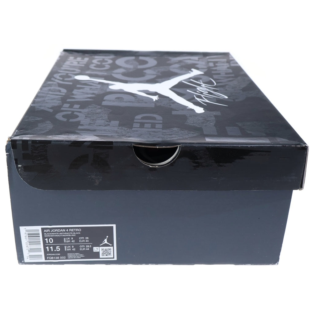 NIKE(ナイキ) AIR JORDAN 4 RETRO FEAR エアジョーダン レトロ フィアー ミッドカットスニーカー US10/28.0cm ブラック/グレー FQ8138-002