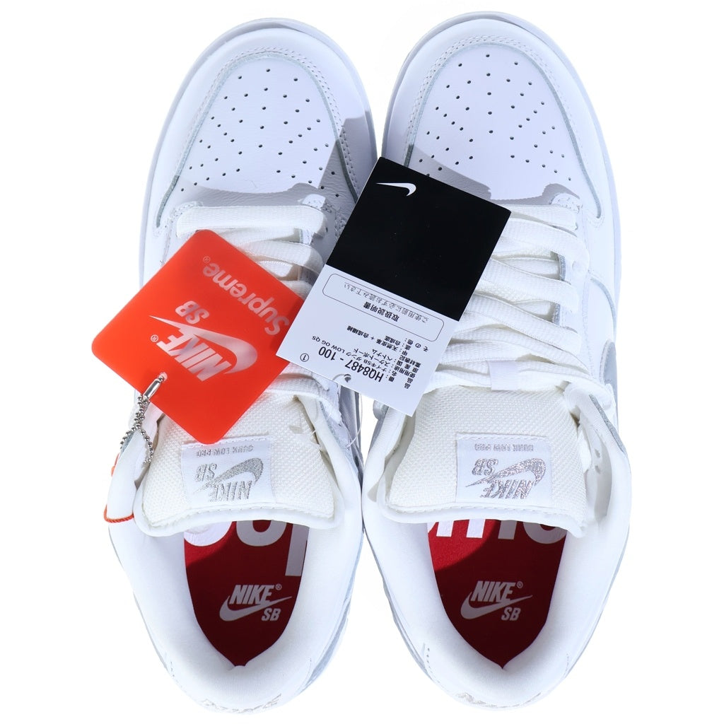 NIKE SB(ナイキエスビー) ×SUPREME DUNK LOW HQ8487-100 シュプリーム ダンク ローカットスニーカー US8.5/26.5cm ホワイト
