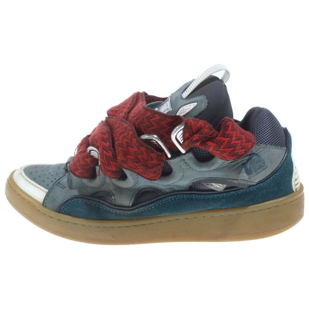 LANVIN(ランバン) Leather Curb Sneakers レザーカーブスニーカーズ ローカットスニーカー ブルー/レッド 40
