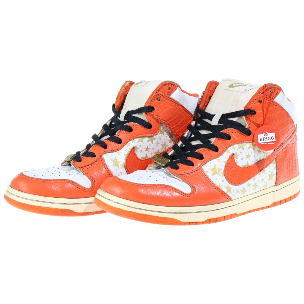 NIKE(ナイキ) 【観賞用2003年製】×SUPREME DUNK HIGH PRO SB シュプリーム ダンク プロ ハイカットスニーカー US10/28cm オレンジ/ホワイト 307385-181