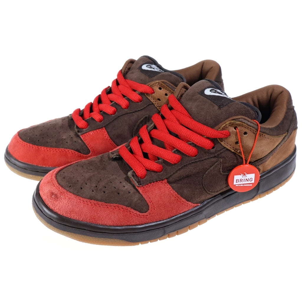 NIKE(ナイキ) 【観賞用 2003年製】DUNK LOW PRO BISON 304292-226 ダンク バイソン つま赤 ローカットスニーカー US9.5/27.5cm レッド/ブラウン