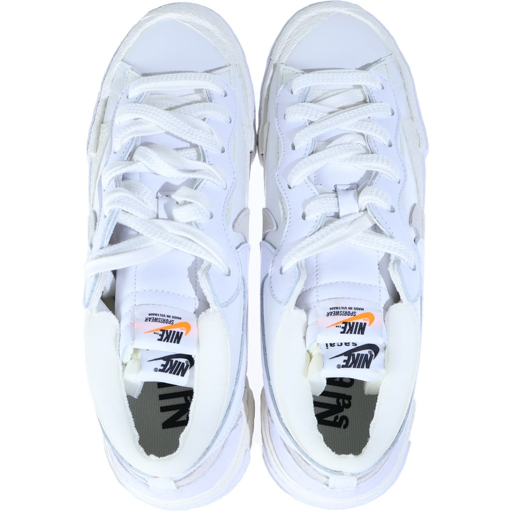 NIKE(ナイキ) ×SACAI BLAZER LOW WHITE PATENT LEATHER DM6443-100 サカイ ブレイザー パテント レザーローカットスニーカー US10.5/28.5cm ホワイト