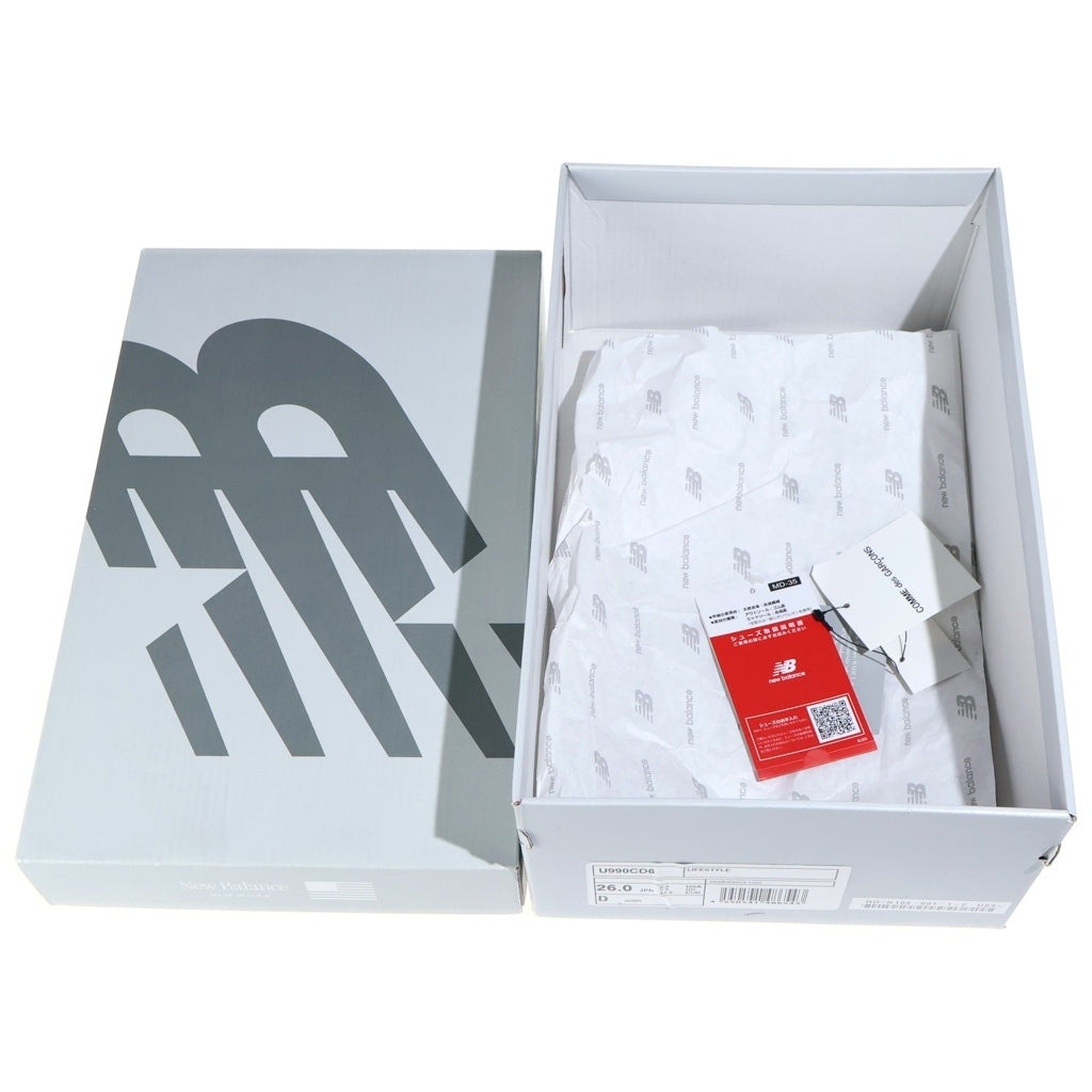 New Balance(ニューバランス) ×COMME DES GARCONS HOMME 990V6 WHITE U990CD6 コムデギャルソンオム ローカットスニーカー US8/26.0cm ホワイト