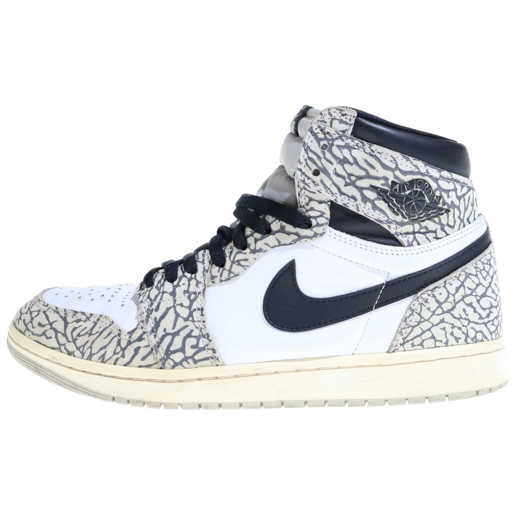 NIKE(ナイキ) IR JORDAN 1 RETRO HIGH OG WHITE CEMENT ELEPHANT エアジョーダン1 ホワイトセメント サファリ ハイカットスニーカー グレー DZ5485-052 US10.5/28.5cm
