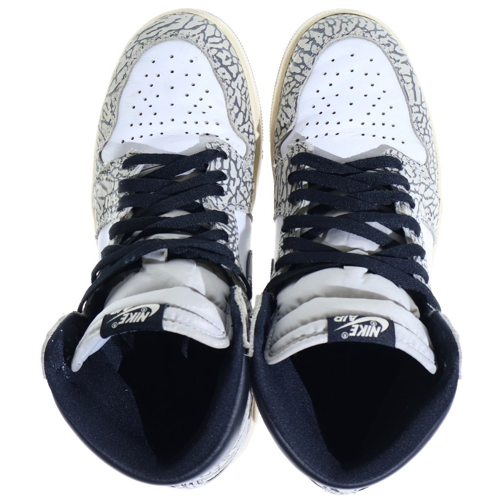 NIKE(ナイキ) IR JORDAN 1 RETRO HIGH OG WHITE CEMENT ELEPHANT エアジョーダン1 ホワイトセメント サファリ ハイカットスニーカー グレー DZ5485-052 US10.5/28.5cm