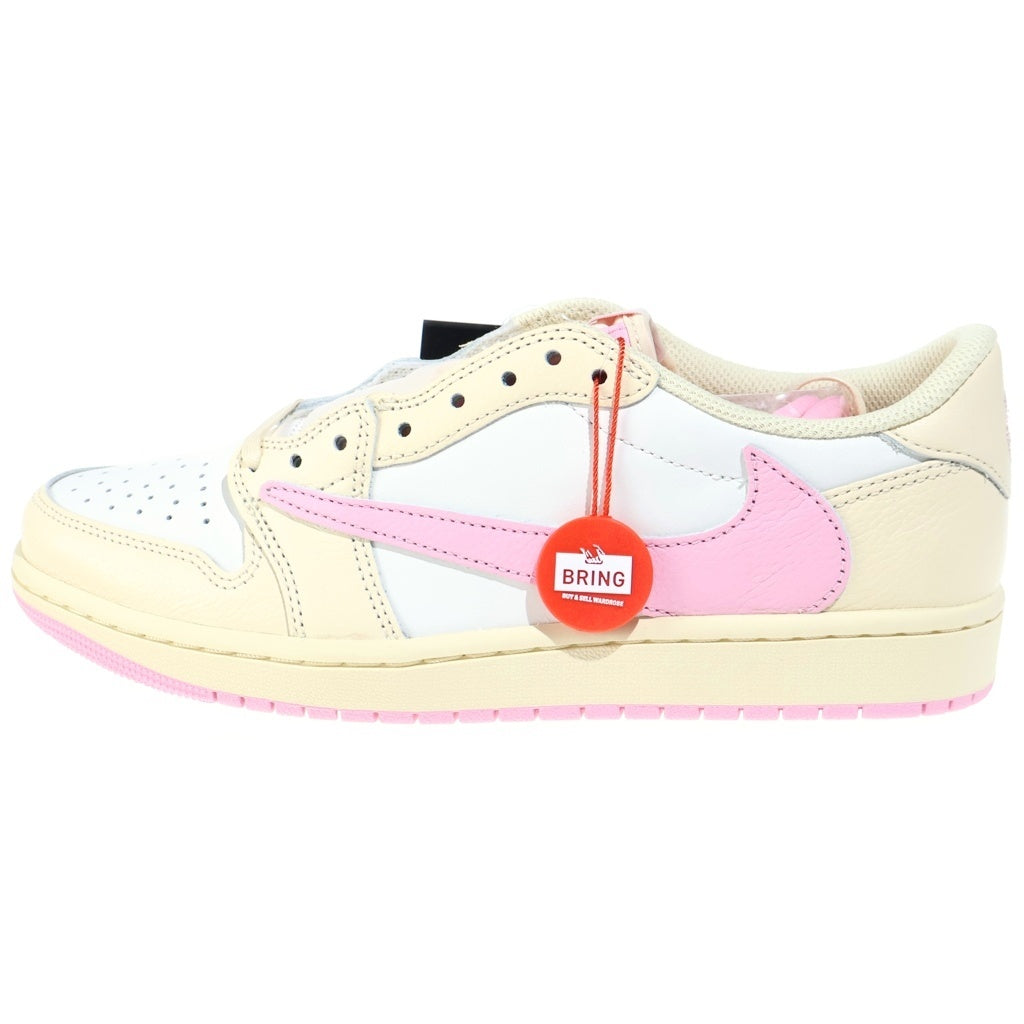 NIKE(ナイキ) ×TRAVIS SCOTT AIR JORDAN 1 RETRO LOW OG トラヴィススコット エアージョーダン1 レトロ ローカットスニーカー ピンク/ベージュ US9/27cm IQ7604-100
