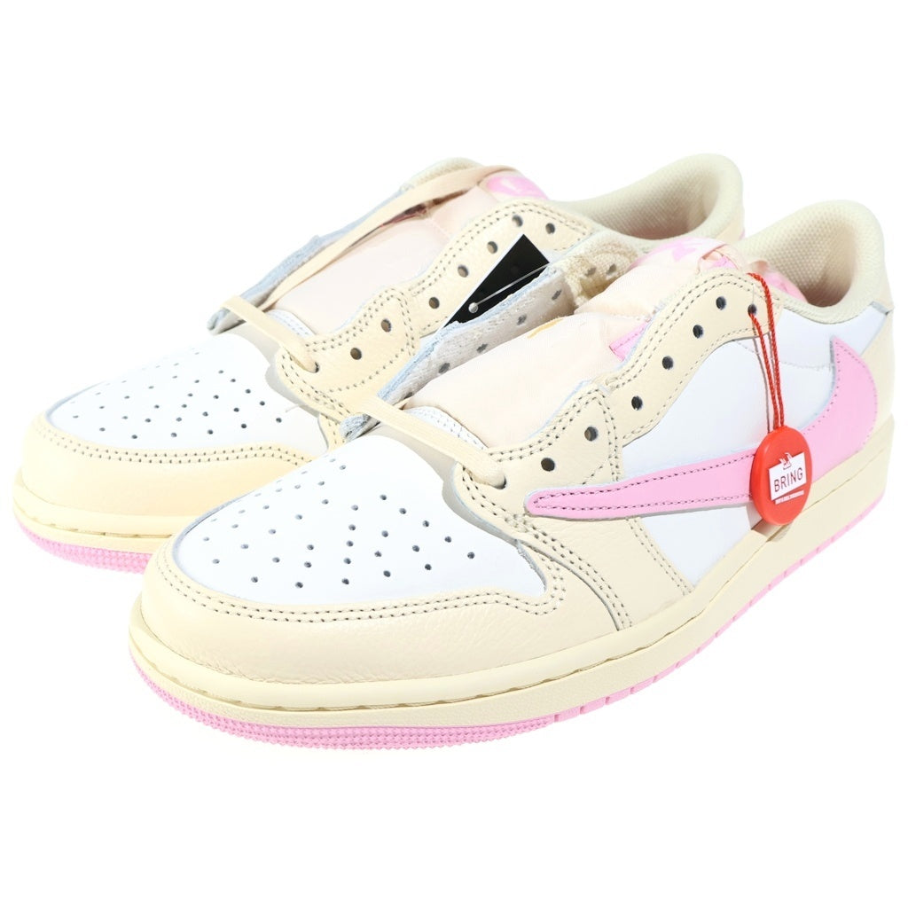 NIKE(ナイキ) ×TRAVIS SCOTT AIR JORDAN 1 RETRO LOW OG トラヴィススコット エアージョーダン1 レトロ ローカットスニーカー ピンク/ベージュ US9/27cm IQ7604-100