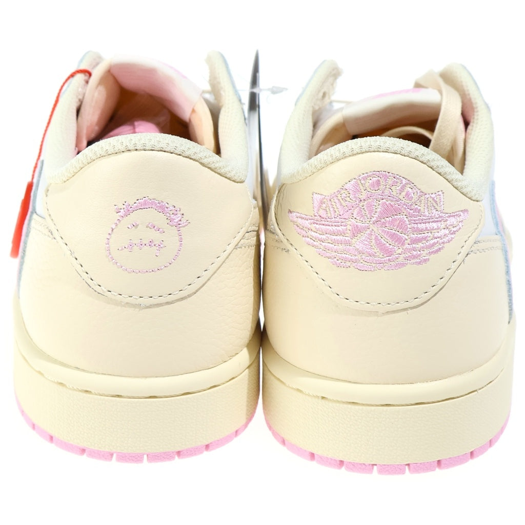 NIKE(ナイキ) ×TRAVIS SCOTT AIR JORDAN 1 RETRO LOW OG トラヴィススコット エアージョーダン1 レトロ ローカットスニーカー ピンク/ベージュ US9/27cm IQ7604-100