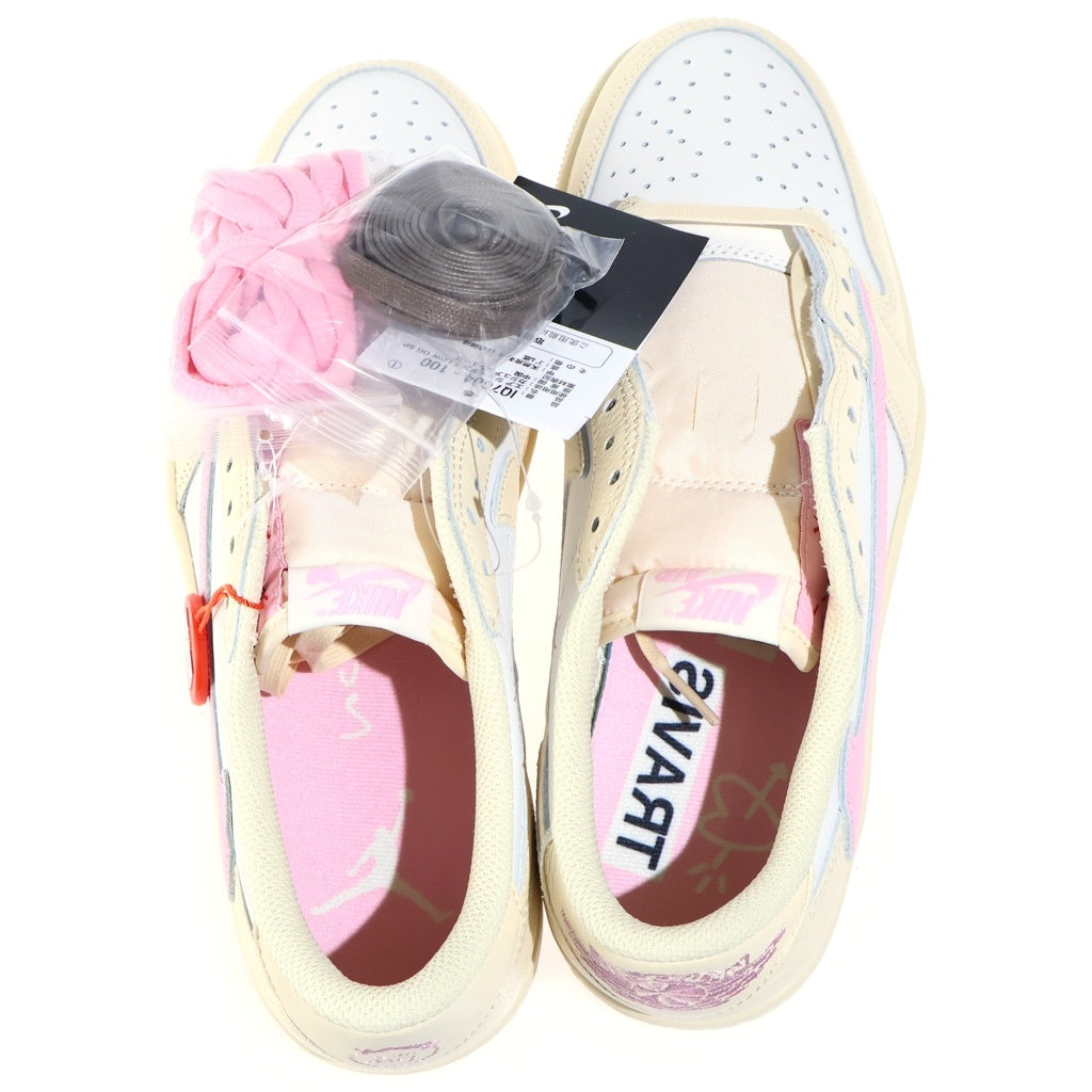 NIKE(ナイキ) ×TRAVIS SCOTT AIR JORDAN 1 RETRO LOW OG トラヴィススコット エアージョーダン1 レトロ ローカットスニーカー ピンク/ベージュ US9/27cm IQ7604-100