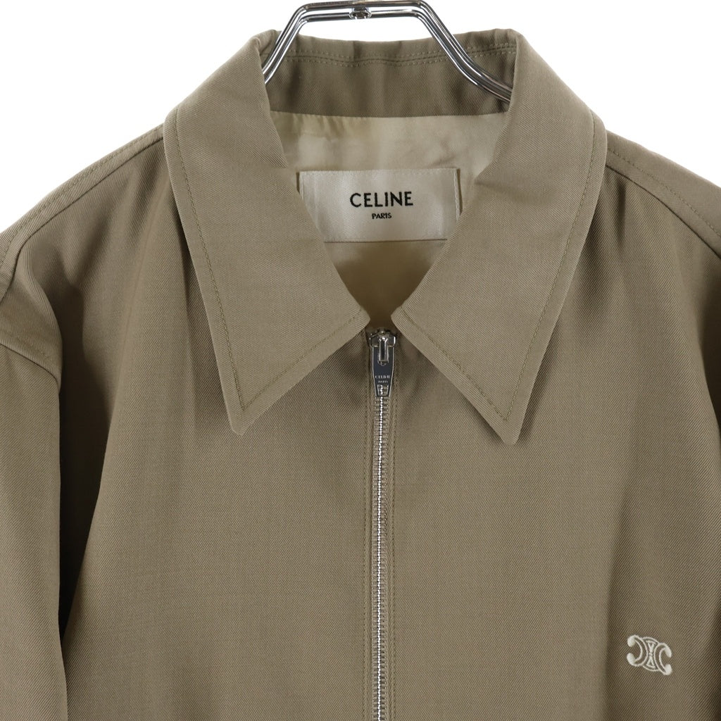 CELINE(セリーヌ) 25AW Triomphe Wool Twill Zip Up Jacket トリオンフ ウールツイル ジップアップジャケット ベージュ RV01E973C