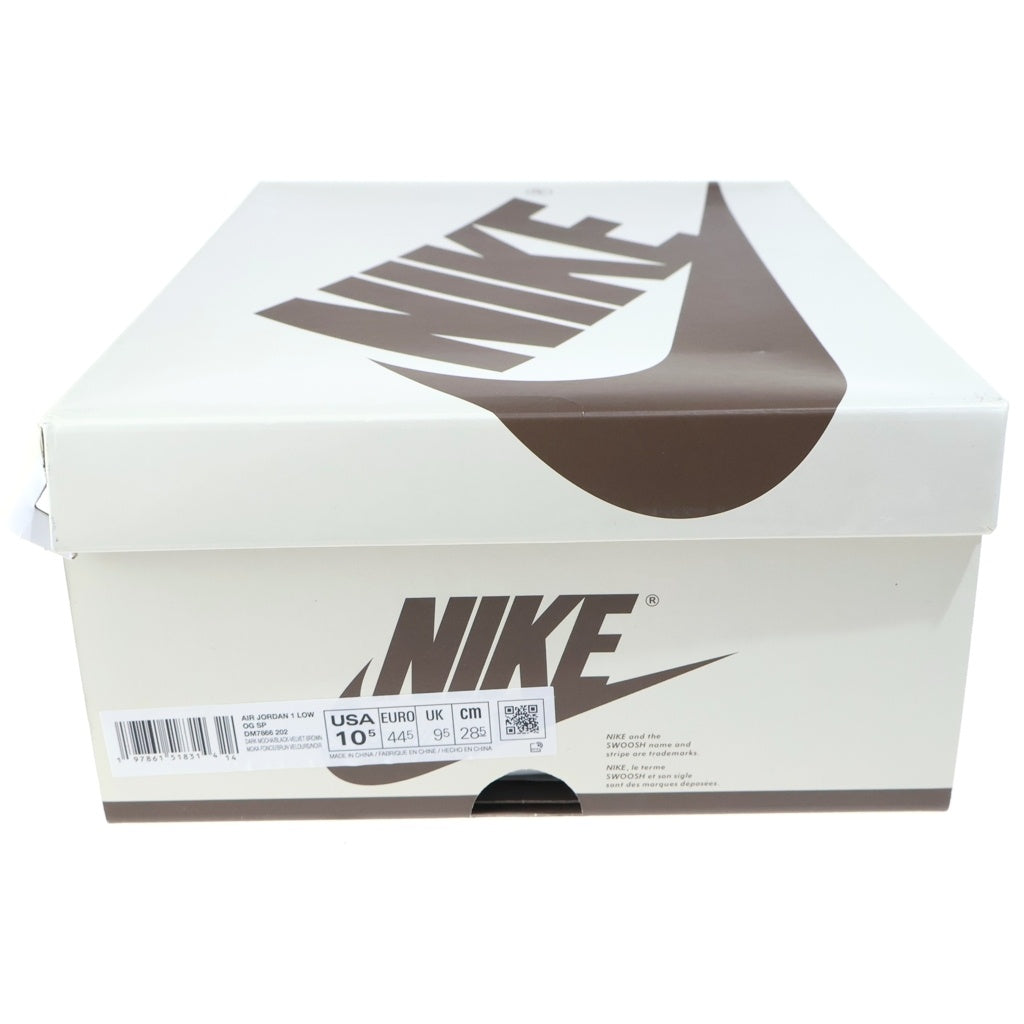NIKE(ナイキ) ×TRAVIS SCOTT AIR JORDAN LOW OG SP VELVET BROWN トラヴィススコット エアジョーダン 1 ベルベット ローカットスニーカー US10.5/28.5cm ブラウン DM7866-202