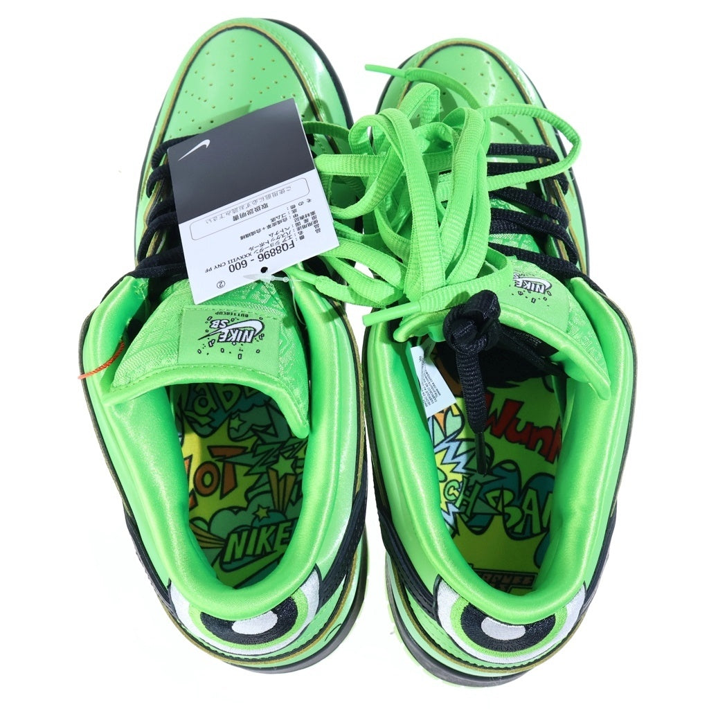 NIKE SB(ナイキエスビー) ×THE POWERPUFF GIRLS DUNK LOW BUTTERCUP FZ8319-300 パワーパフガールズ ダンク バターカップ ローカットスニーカー US9.5/27.5cm グリーン