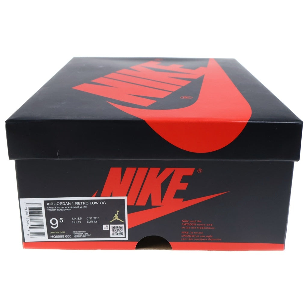 NIKE(ナイキ) AIR JORDAN LOW CHICAGO エアジョーダン 1 シカゴ ローカットスニーカー US9.5/27.5cm レッド/ホワイト HQ6998-600