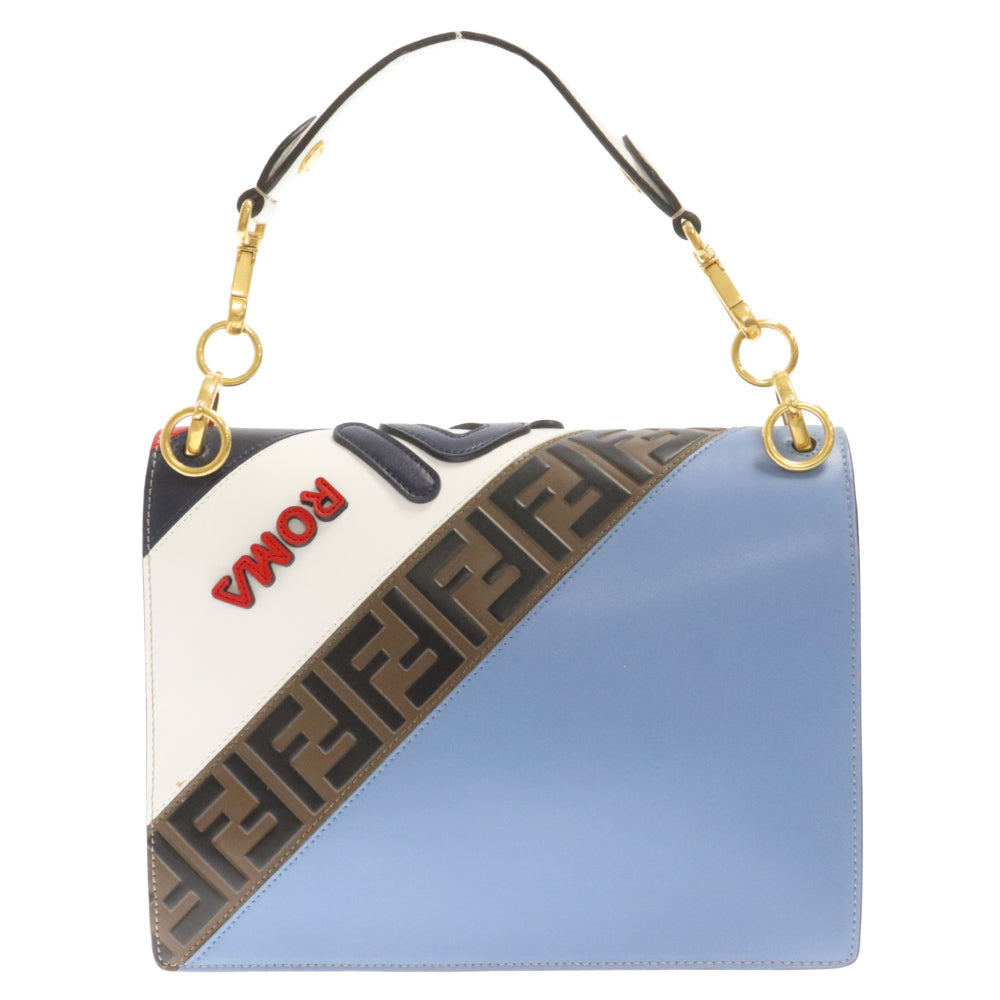 FENDI(フェンディ) ×FILA マニアコレクション カーフレザー ショルダーバッグ ホワイト/マルチ 8BT283 A5PL F15AS ハンドバッグ