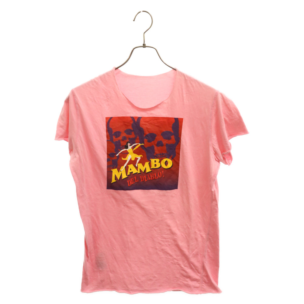 lucien pellat-finet(ルシアンペラフィネ) ARCHIVE MAMBO TEE 切りっぱなし クルーネック半袖Tシャツ ピンク