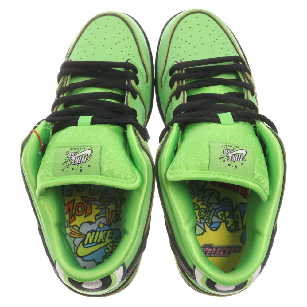 NIKE SB(ナイキエスビー) × パワーパフガールズ SB ダンク ロー プロ QS バターカップ ローカットスニーカー Z8319-300 グリーン