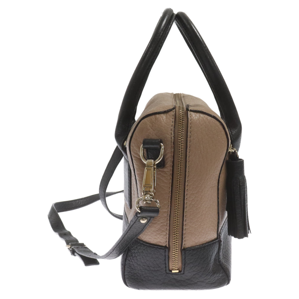 Kate Spade(ケイトスペード) レザー バイカラー 2WAY ショルダーバッグ ハンドバッグ ベージュ/ブラック mag20024