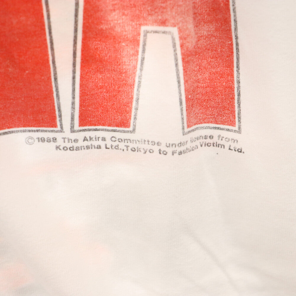 VINTAGE(ヴィンテージ) 90S AKIRA アキラ 金田バイク プリント 半袖クルーネックTシャツカットソー ホワイト FRUITタグ