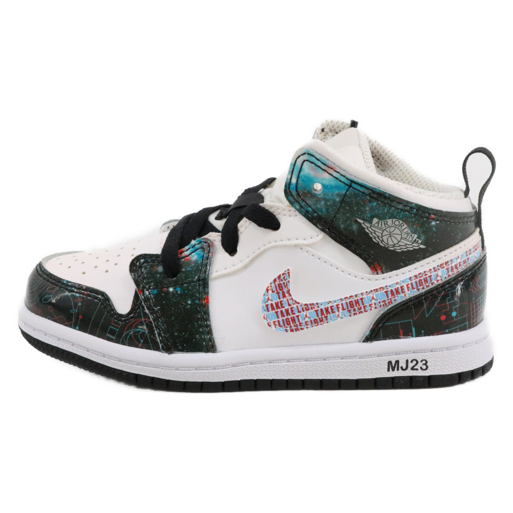 NIKE(ナイキ) TD Air Jordan 1 Mid SE Take Flight TDエアジョーダン1 ミッドカットスニーカー SE テイクフライト BQ6933-114 ホワイト/マルチ キッズ US9C/15.0cm
